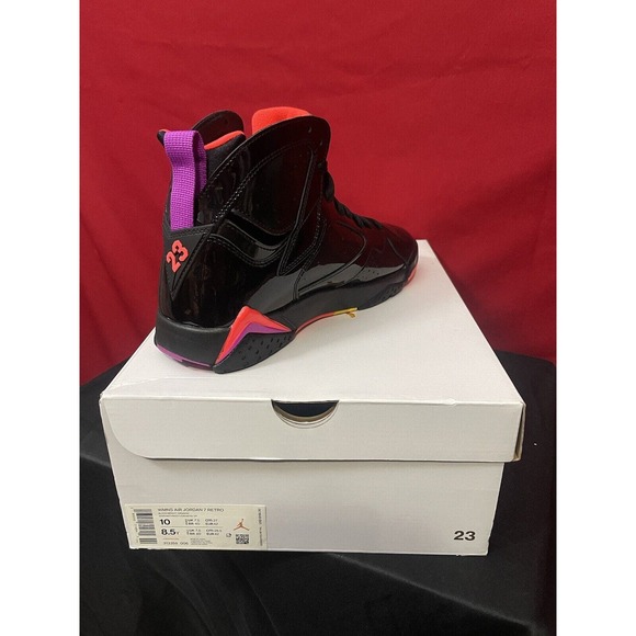 Size 10 - Jordan 7 Retro Black Gloss 2019 - Picture 2 of 5
